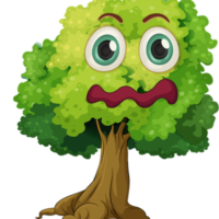 Confounded face green tree clipart