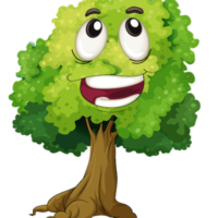 happy face tree clipart