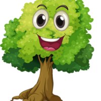 laughing face cartoon tree clipart