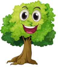 laughing face cartoon tree clipart
