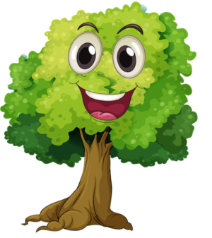 laughing face cartoon tree clipart