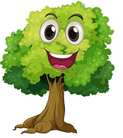 laughing face cartoon tree clipart