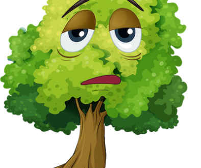 sad face cartoon tree clipart