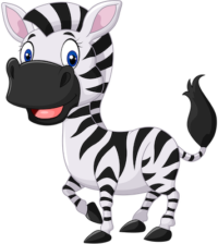 free_download_white_black_color_baby_zebra_cartoon_clipart
