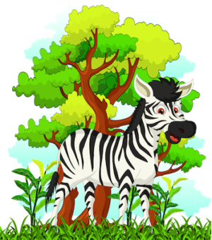 free_download_zebra_standing_under_tree_clipart