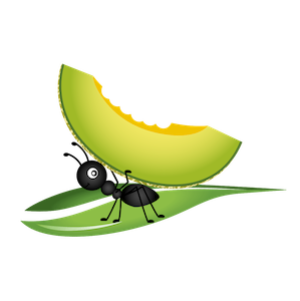 vector_cartoon_ant_carring_fruit_clipart