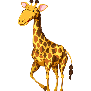 vector_cute_cartoon_standing_giraffe_clipart