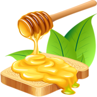 vector_fresh_honey_and_bread_transparent_clipart