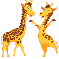 download_vector_funny_cartoon_giraffe_couple_clipart_image