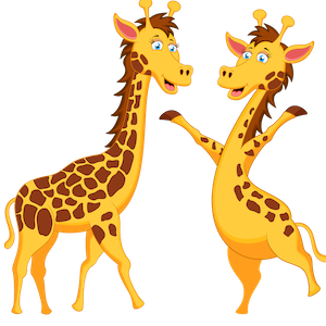 download_vector_funny_cartoon_giraffe_couple_clipart_image