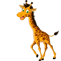 download_vector_funny_cartoon_giraffe_laughing_face_clipart