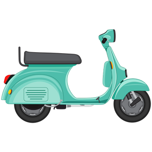 free_download_green_cartoon_scooter_transportation_clipart