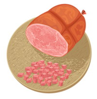 vector_ham_sausage_cartoon_clipart_png