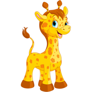 free_download_laughing_baby_giraffe_cartoon_animal_clipart