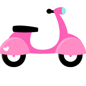 baby_pink_cartoon_scooter_free_clipart