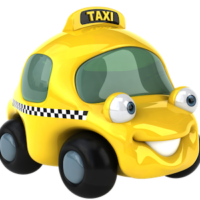 smily_face_yellow_taxi_cartoon_clipart_image