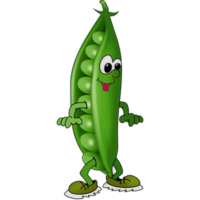 cartoon_green_peas_vegetable_clipart