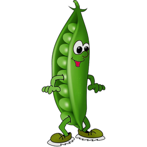 cartoon_green_peas_vegetable_clipart
