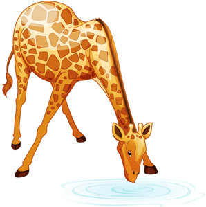 free-download-cartoon-animal-giraffe-drinking-water-clipart