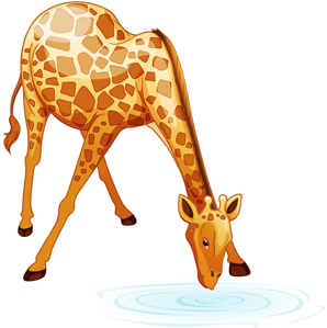Cartoon Animal Giraffe Drinking Water Clipart Image - Free Clipart Library