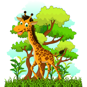 cute-laughing-giraffe-in-trees-clipart