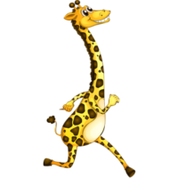 happily-walking-cute-giraffe-animal-clipart